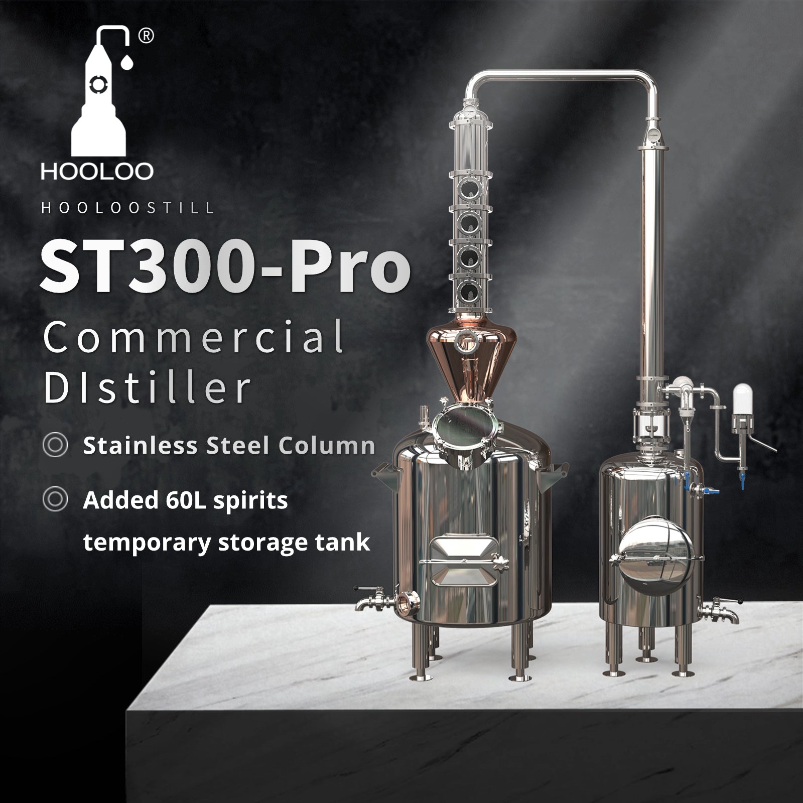 300L Commercial Distiller (CT/ST/CS300) - Hooloo Distilling Equipment Supply