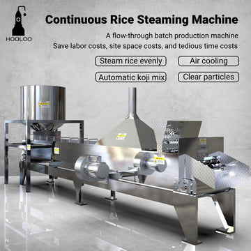 Continuous rice cooking machine integrates grain soaking, cooking, cooling and spreading of distiller's yeast(FOB price)