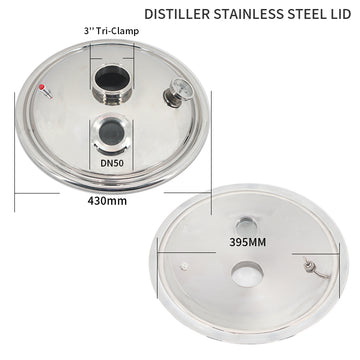 φ430mm-3 inch Tri-Clamp(For 50/65L Pot) Distiller Stainless Steel Lid/Cover - Hooloo Distilling Equipment Supply