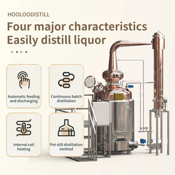 2000L Copper Elevation Lynn Arm Wash/Pot Still Whiskey Distiller