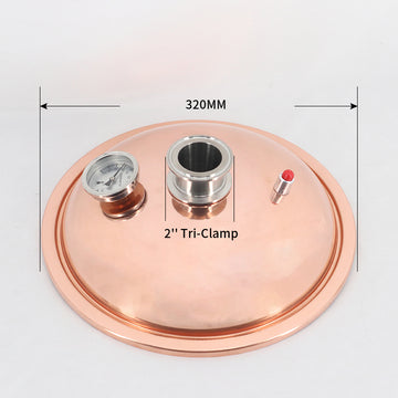φ325mm-2 inch Tri-Clamp(For 20/22/25/30L Pot) Distiller Copper Lid/Cover - Hooloo Distilling Equipment Supply