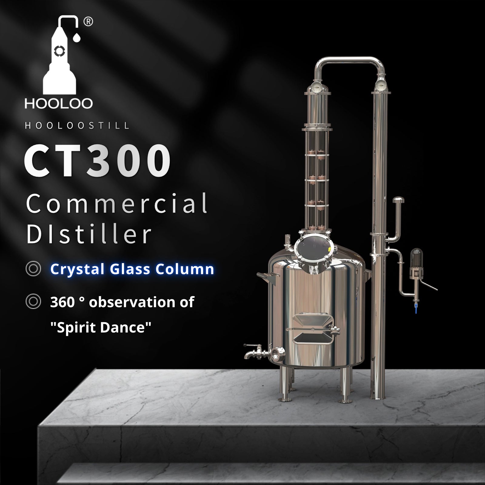 300L Commercial Distiller (CT/ST/CS300) - Hooloo Distilling Equipment Supply