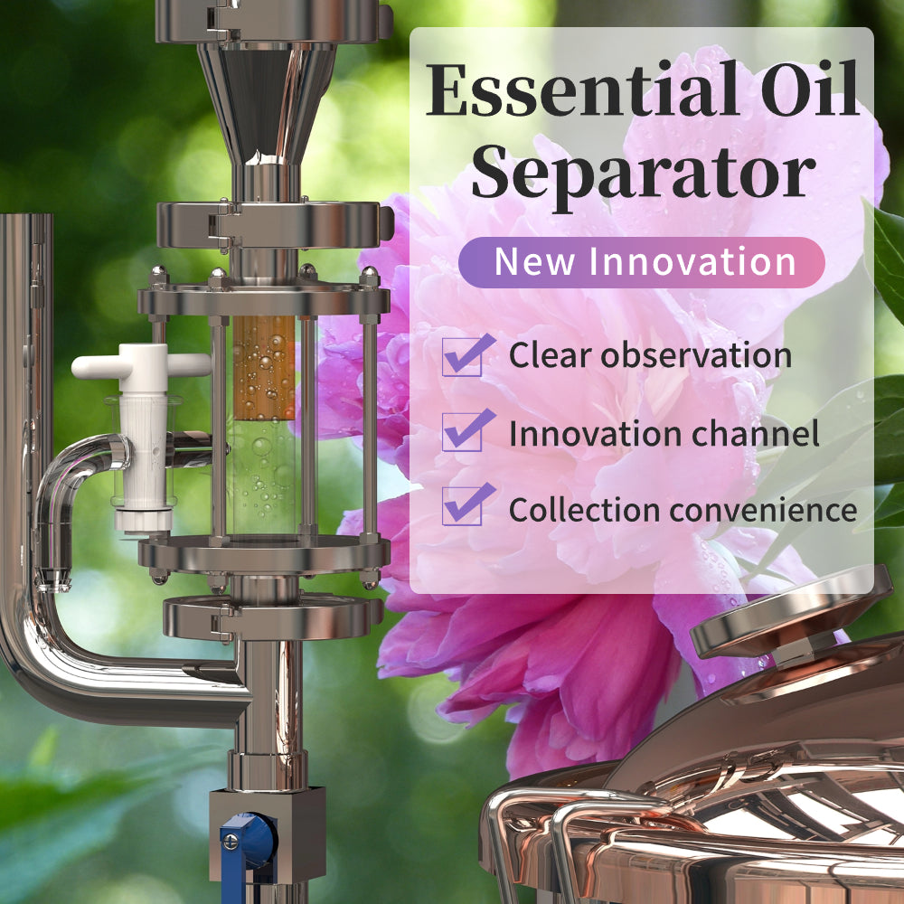 20L/30L/65L Copper Mesh Glass Column Essential Oil Extraction Distiller - Hooloo Distilling Equipment Supply