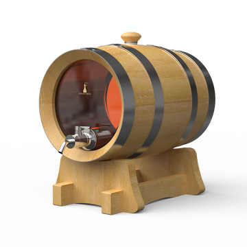 5L European White Oak Barrel - Glass Perspective