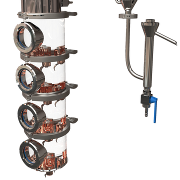 6 inch Crystal Glass/Stainless Steel/Copper Column Kit - Hooloo Distilling Equipment Supply