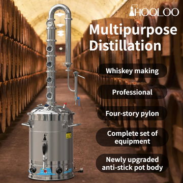 65L Stainless Steel Column Stainless Steel Lid Electric Heating Distiller - Hooloo Distilling Equipment Supply
