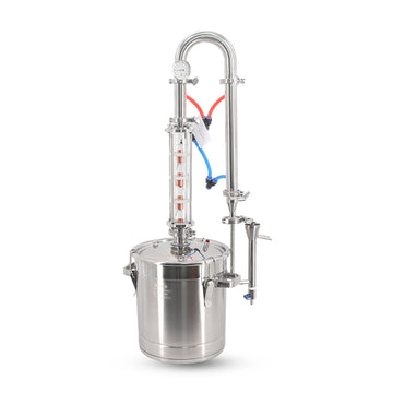 22L glass column stainless steel lid direct fire still - Hooloo Distilling Equipment Supply