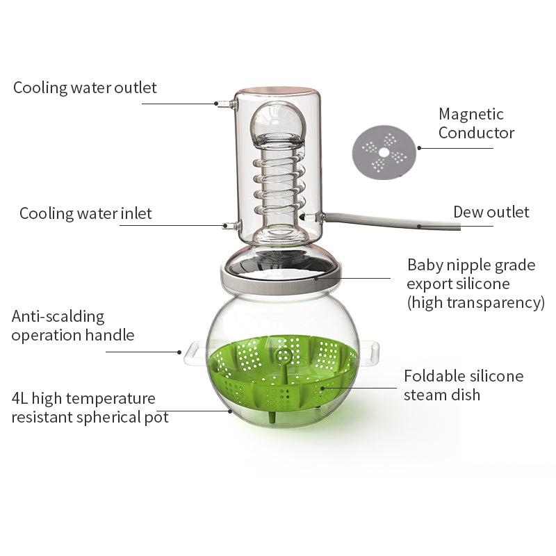 4L Glass Distiller - Hooloo Distilling Equipment Supply
