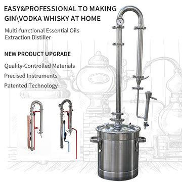 HOOLOO 22L Household Small Vodka Brewer Machine Pure Copper Mesh Distillation Tower - Hooloo Distilling Equipment Supply