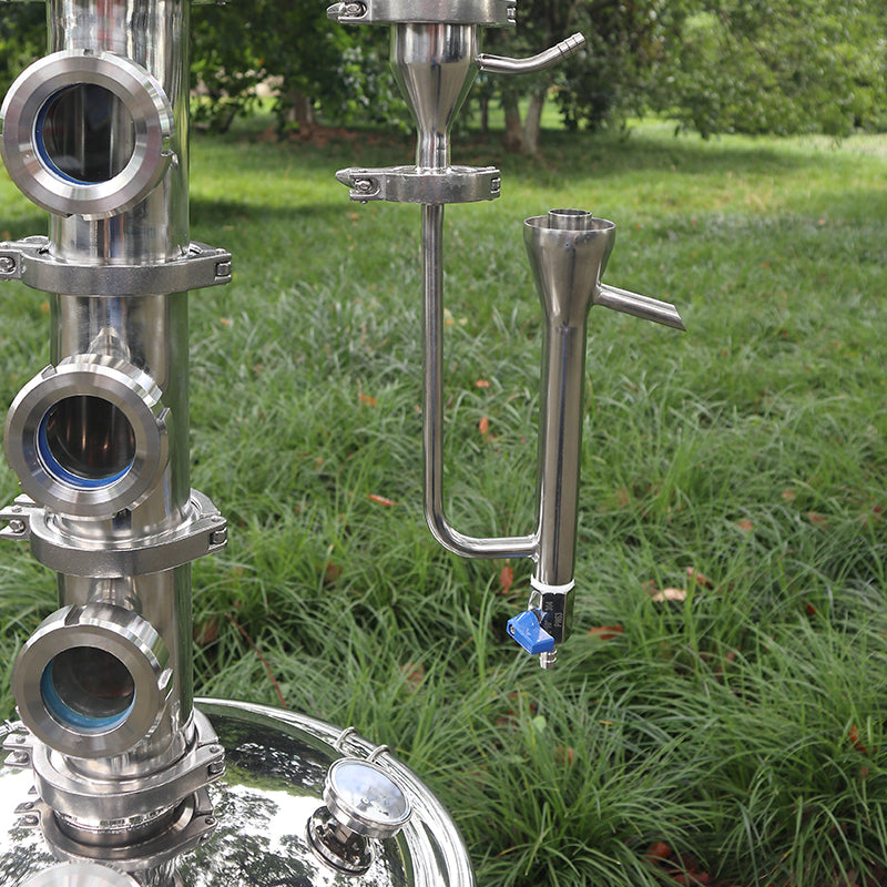 50L Stainless Steel Column Stainless Steel Lid Straight Fire Distiller - Hooloo Distilling Equipment Supply