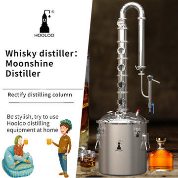 50L Stainless Steel Column Stainless Steel Lid Straight Fire Distiller - Hooloo Distilling Equipment Supply