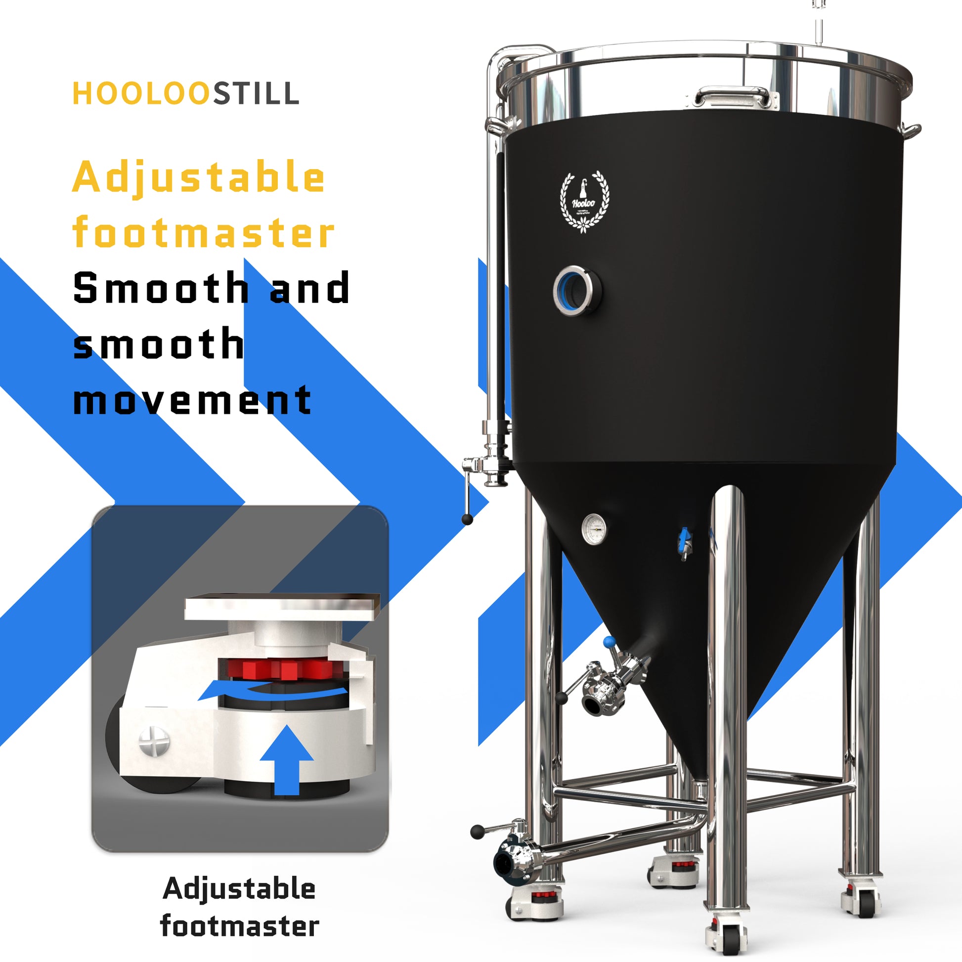 500L /130Gal Single Layer Fermenter Brewing Equipment Fermentor - Hooloo Distilling Equipment Supply