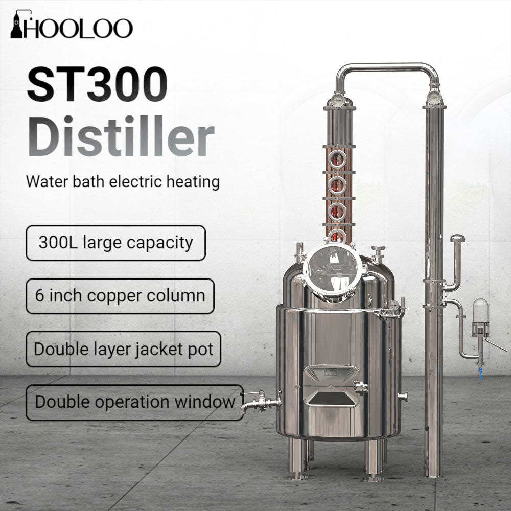 ST300 Water Bath Heating Distiller Double Jacket - Hooloo Distilling Equipment Supply