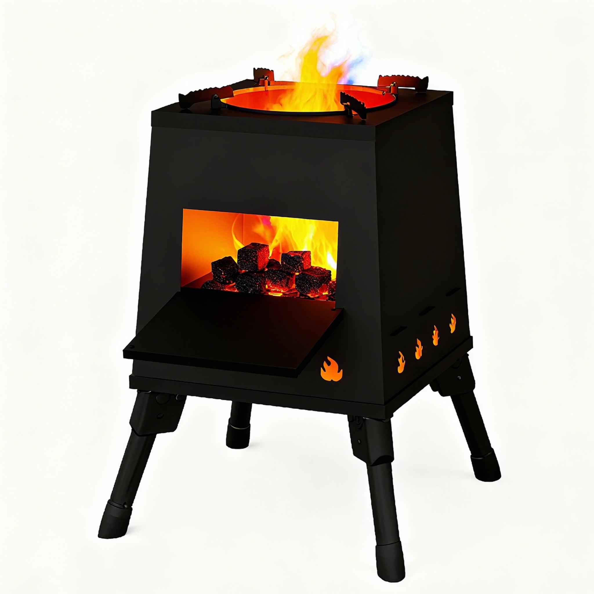 small wood burning stoves for tents HOOLOO Outdoor Small Portable Wood-Burning Stove for 22L Direct Fire Distillers