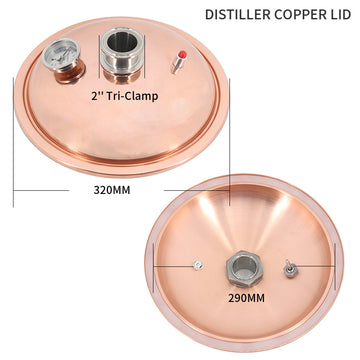 φ325mm-2 inch Tri-Clamp(For 20/22/25/30L Pot) Distiller Copper Lid/Cover