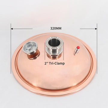 φ325mm-2 inch Tri-Clamp(For 20/22/25/30L Pot) Distiller Copper Lid/Cover