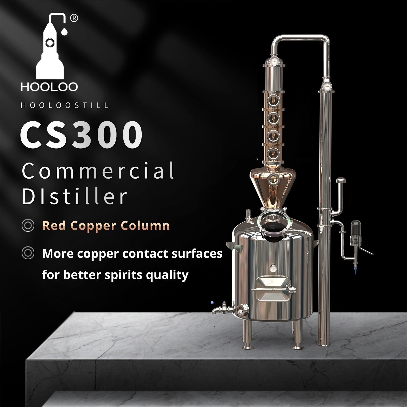 300L Commercial Distiller （CT/ST/CS300） - Hooloo Distilling Equipment Supply