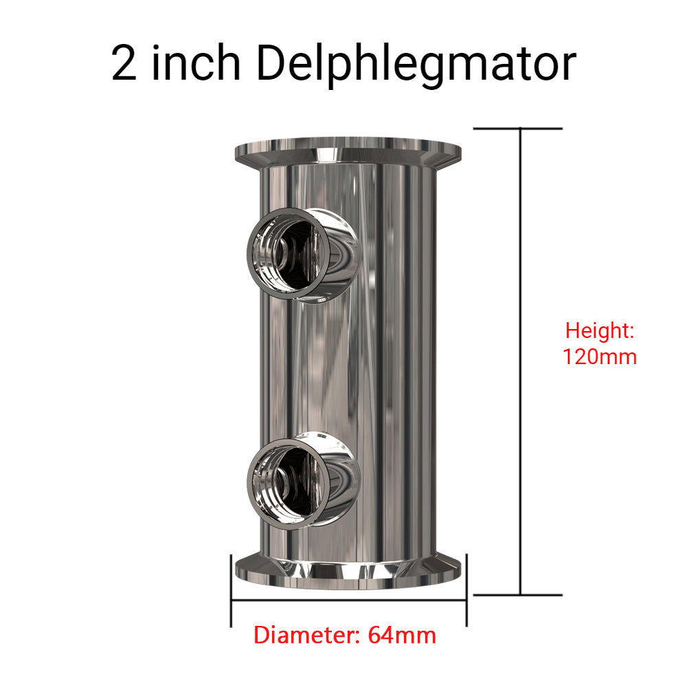 Stainless Steel Delphlegmator/Reflux Column/First Condenser - Hooloo Distilling Equipment Supply