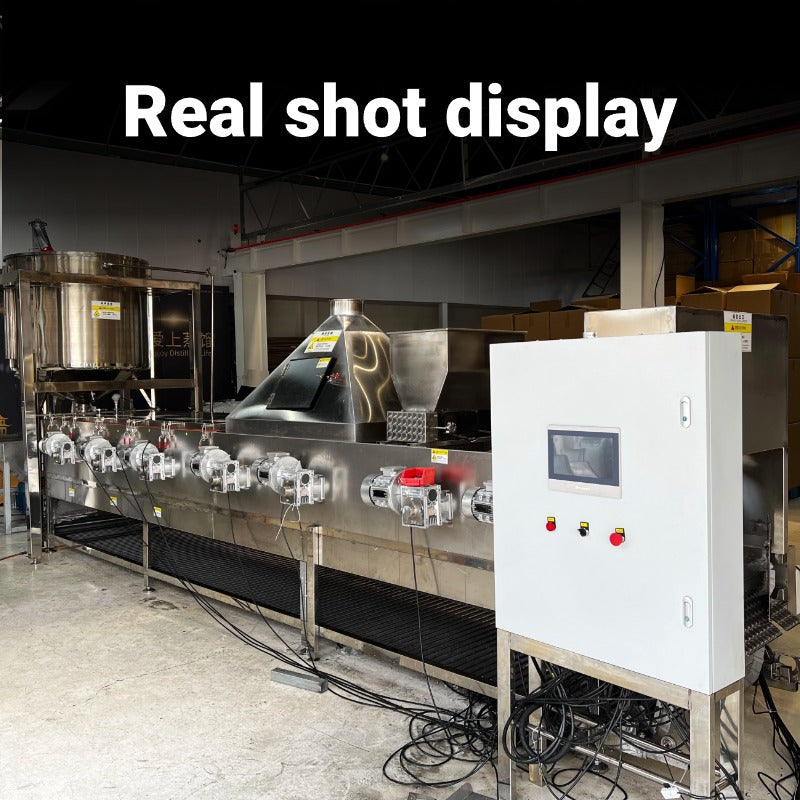 Continuous rice cooking machine integrates grain soaking, cooking, coo