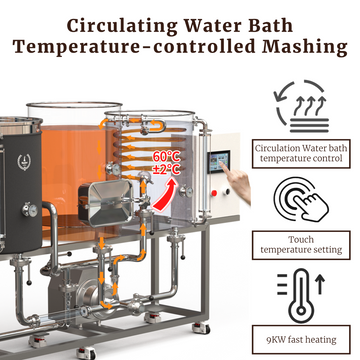 HOOLOO American Three Barrel Mash Tun Stainless Craft Beer Equipment All-in-one Small Commercial Home Brewing Beer Equipment