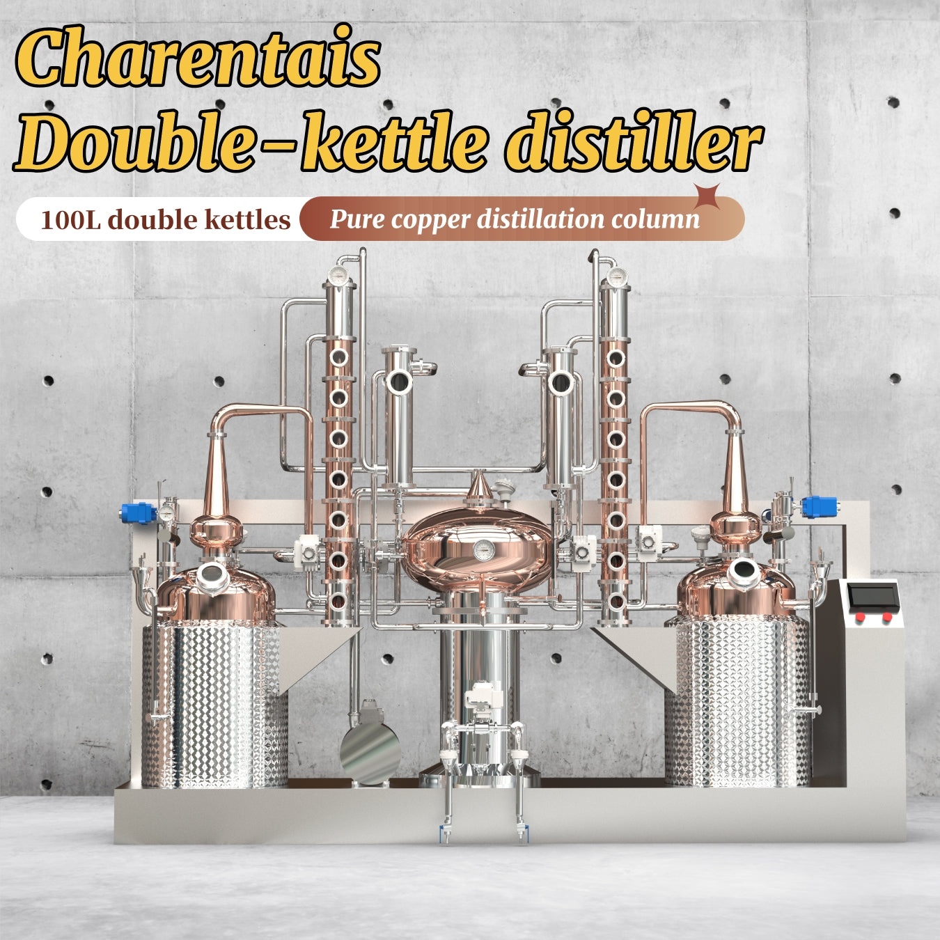 100 Liters*2 Charente Automatic Continuous Distillation System