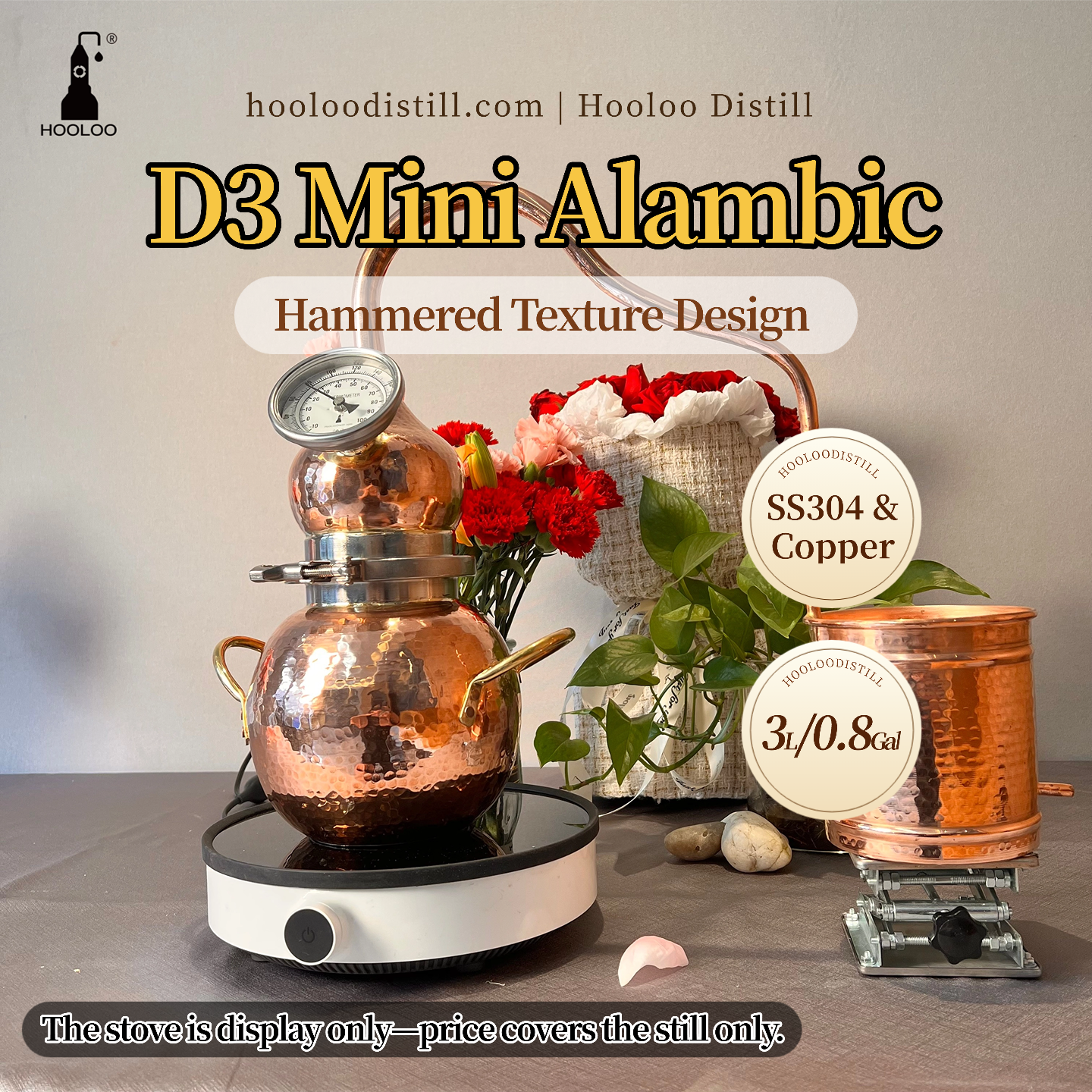 3L Household traditional hydrosol copper distiller