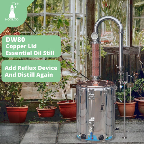 80L Glass Column Copper Mesh Copper Lid Essential Oils & Hydrosol Distiller(DW80)