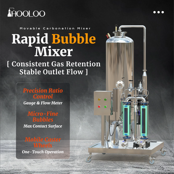 HOOLOO Carbonated Drink Mixer / CO₂ Bubble Mixer – BM-1500 – Up to 2 T/H – Isobaric-Ready