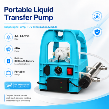 HOOLOO Portable Wine & Beverage Transfer Pump with UV Treatment