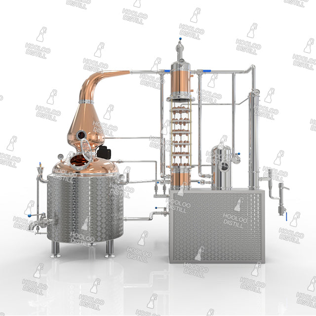 200L Crystal Distilliation Equipment with Bubble Caps Crystal Column - Scotch Helmet - Hooloo Distilling Equipment Supply