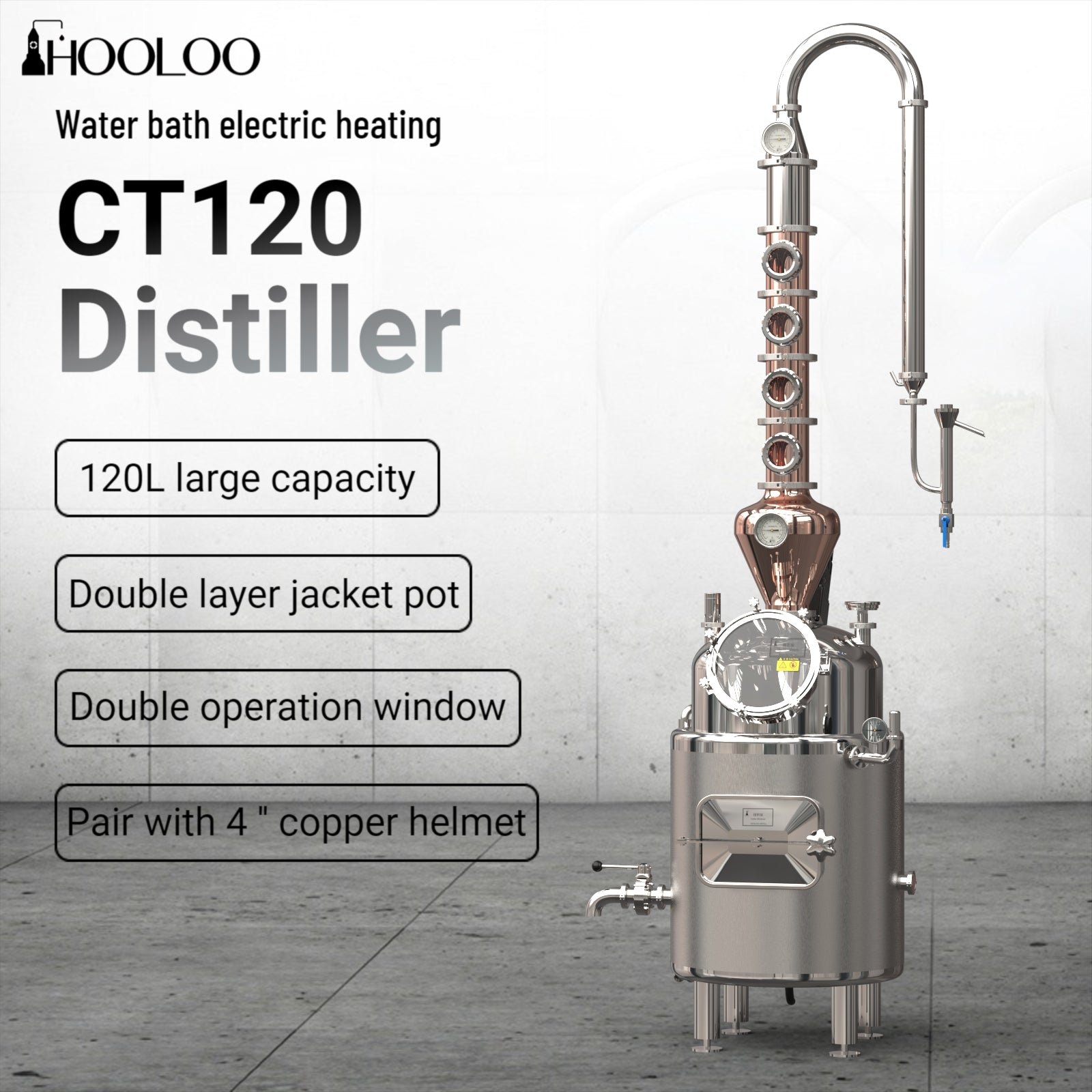 CT120 Water Bath Jacketed Distiller（FOB price）