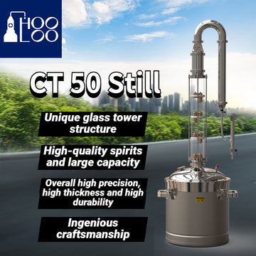 50L Destillierapparat mit Glassäule und Edelstahldeckel (CT50SsP) 