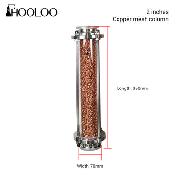 HOOLOO Copper Mesh Glass Distillation Column (2”/3”/4”)