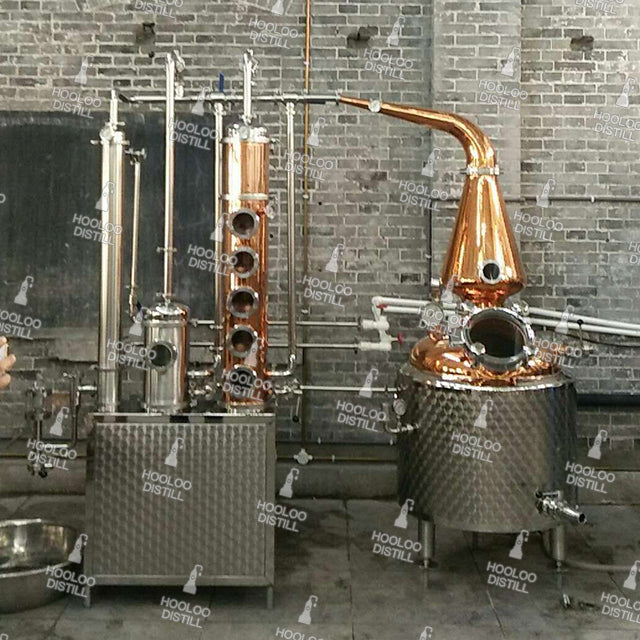 200L Copper Distilliation Equipment with Bubble Caps Copper Column