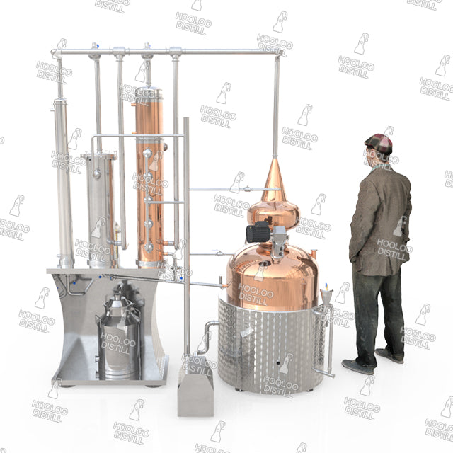200-Liter-Kupferdestillationsausrüstung mit Kupfersäule mit Blasenkappen