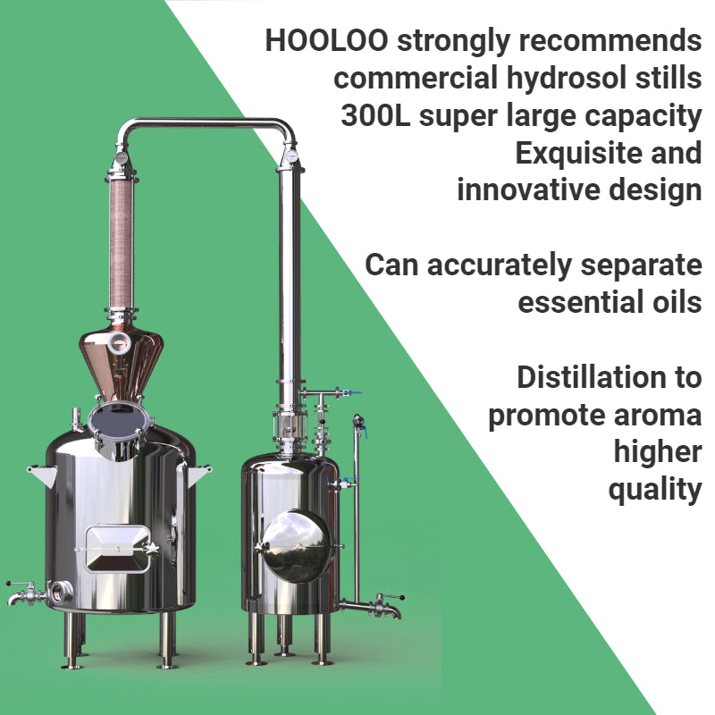 300L Copper Mesh Glass Column Hydrosol Distiller (CT300) - Hooloo Distilling Equipment Supply