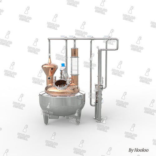 380L / 100Gal Crystal & Copper Distillation Equipment with Glass Column - Hooloo Distilling Equipment Supply