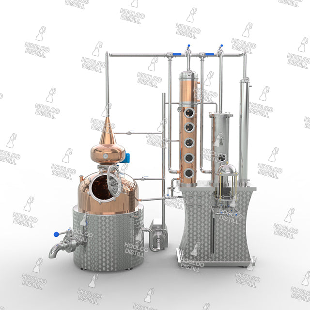 200-Liter-Kupferdestillationsausrüstung mit Kupfersäule mit Blasenkappen