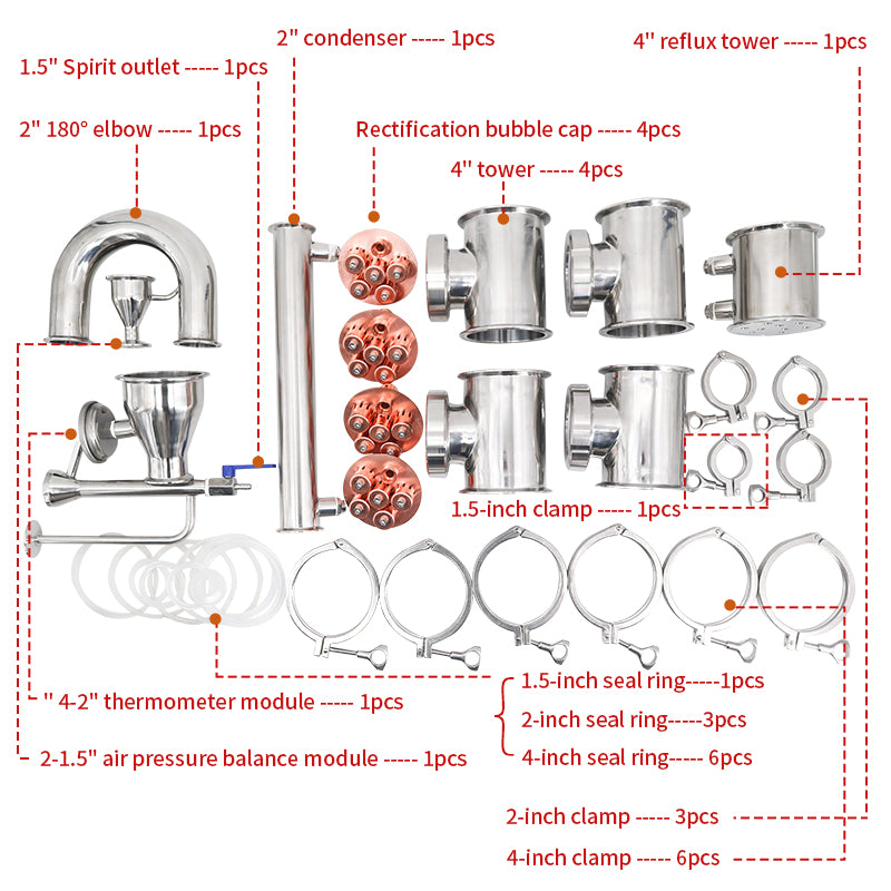 Column Assembly Kit 2/3/4 inch Stainless steel Column Kit