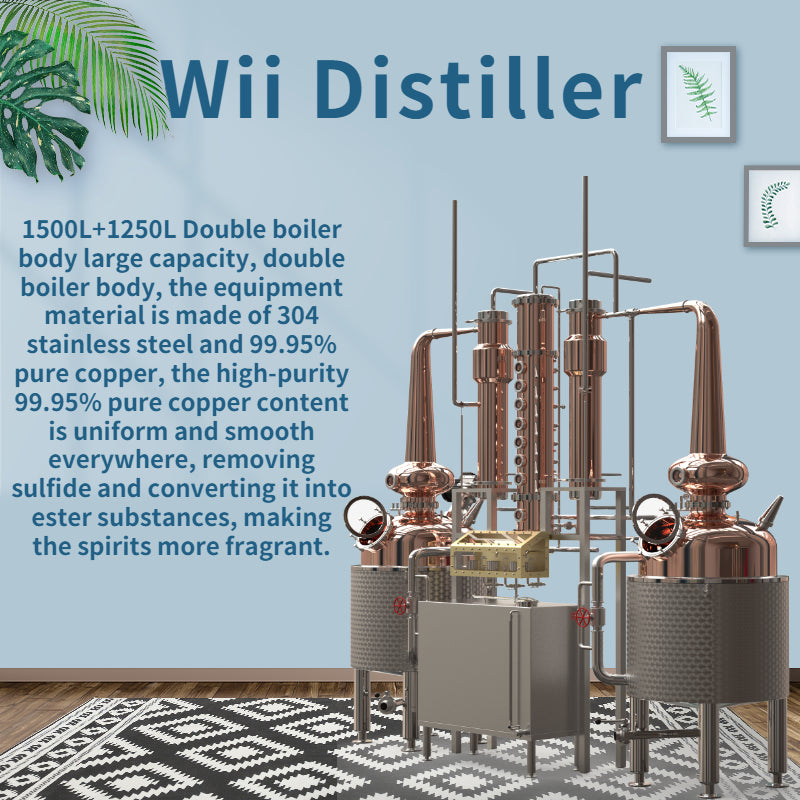 1500L+1250L Double Boiler Body Distilling System(Wii Distilling System)