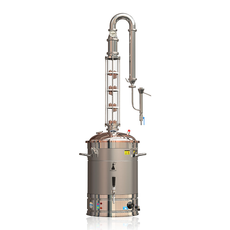 Hooloo 65L Glass Column Copper Lid Distiller（CT65Cu）